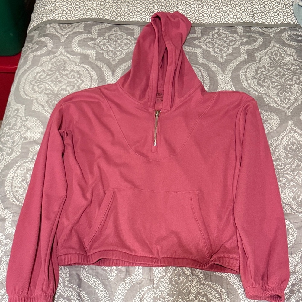 Rose Pink Half-Zip Hoodie